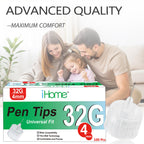 iHome 32G x 4mm Pen Tips 100 Count Universal Fit Comfortable Design 32G 4mm(5/32")