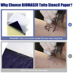 Tattoo Transfer Paper, 50 Sheets Tattoo Stencil Paper for Tattooing,A4 Size