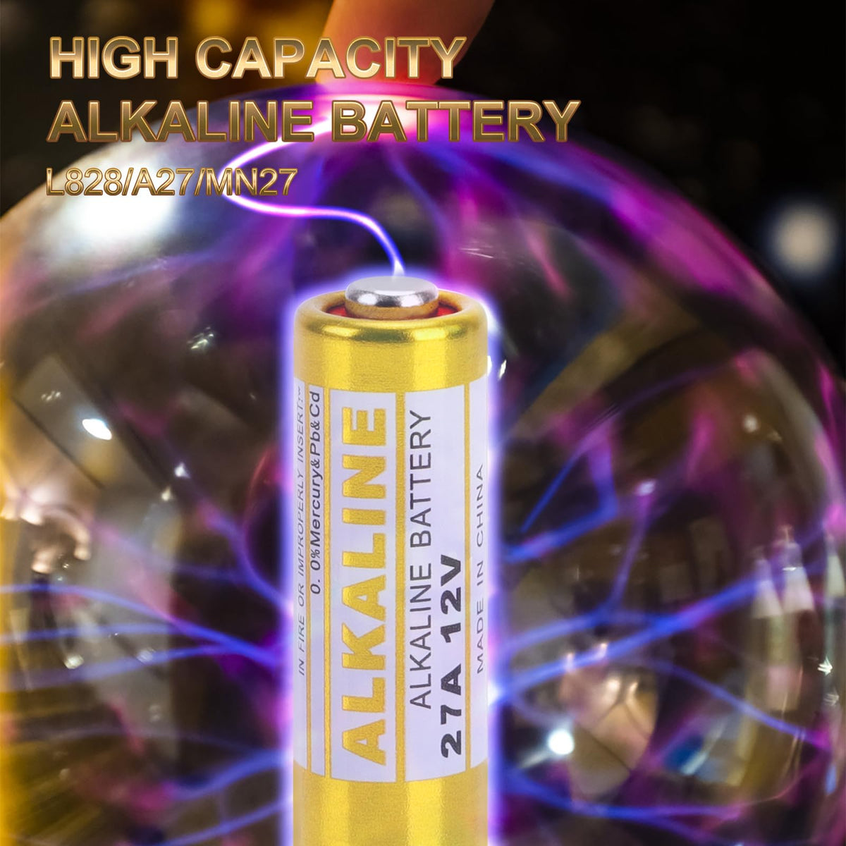 A27 27A 12V Alkaline Battery (5-Pack) - 27A Long-Lasting for Garage Door Openers, Car Key Fobs, Remote Controls & More - Leak-Proof, Eco-Friendly Power