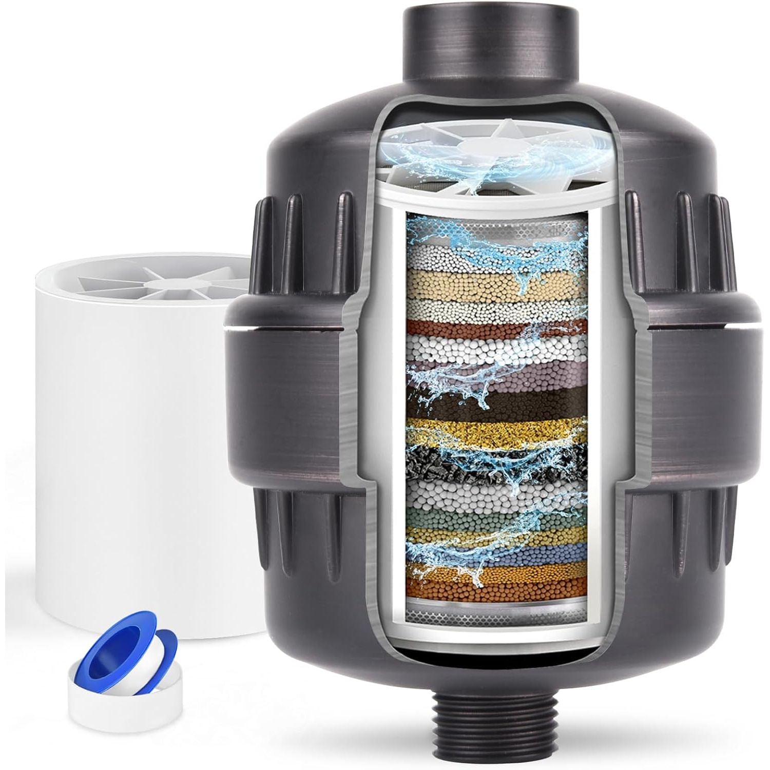 Buy now Shower Water Filter, 15 Stage Shower Head Filter for Hard Water, High Output Water Filters for Removing Chlorine and Fluoride, Improves the Condition of Your Skin, Hair and Nails - ORB 25-Stage ORB at indiglob india
