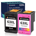 Remanufactured Ink Cartridges Replacement for HP Ink 63 63XL Black Color Combo Pack for Envy 4510 4512 4520 4650 Officejet 3830 4650 4652 4655 5255 5258 5200 Deskjet 2130 2132 3630 3631 Printer