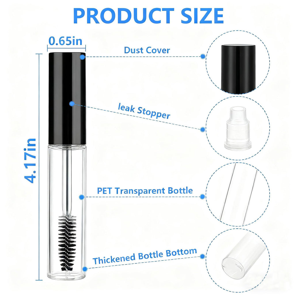 4 Pack of 0.34 Oz (10ml) Empty Mascara Tube