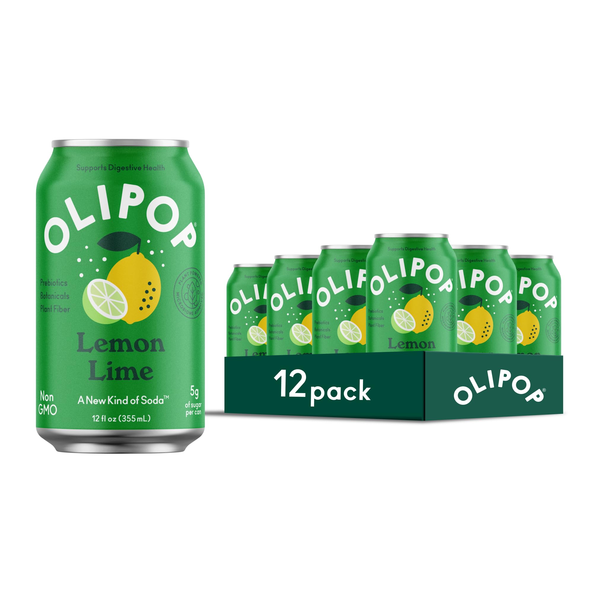 Buy now OLIPOP Prebiotic Soda Pop, SpongeBob Pineapple Paradise, Pantry Pack Packed with Prebiotics, Fiber, and Botanicals, Gluten Free, Vegan, GMO Free, 12oz Skinny Can (12-Cans) Lemon Lime at indiglob india