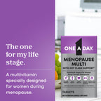 One A Day Women's Menopause Multivitamin, Menopause Support, 50 Count | Soy Isoflavones for hot flash support (3), Convenient daily tablet, For women 50+