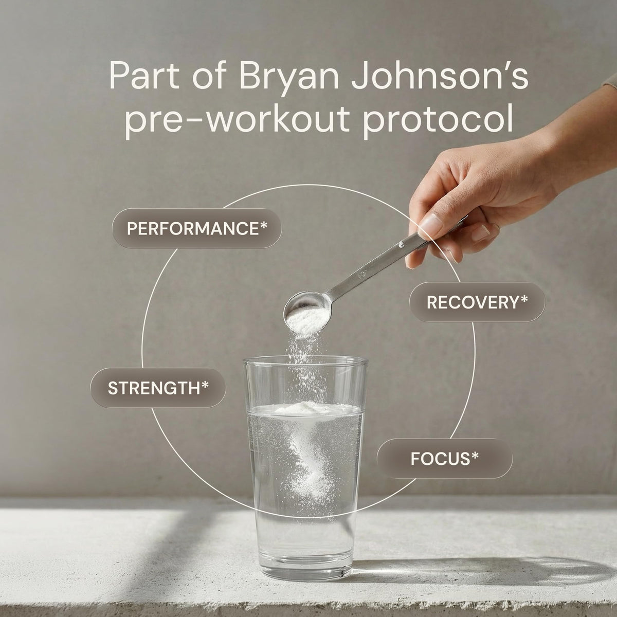 Blueprint Bryan Johnson Creatine Monohydrate Powder – Amino Acid Powder - Supplement Supports Muscle Recovery, Strength & Focus – Unflavored Creatine for Women & Men – 5g Dose – 100 Servings