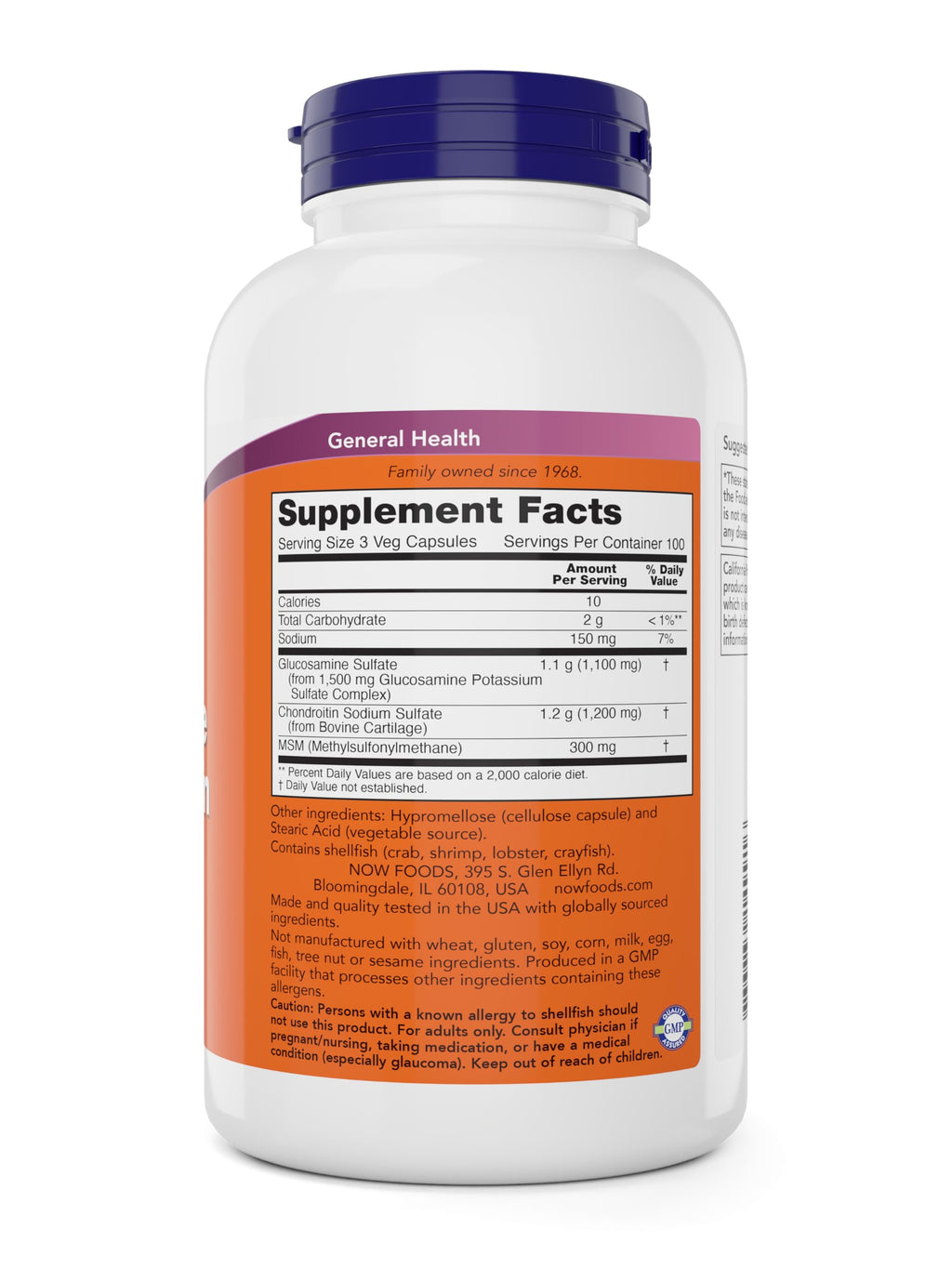 Buy now Now Glucosamine & Chondroitin with MSM, 300 Capsules at indiglob india