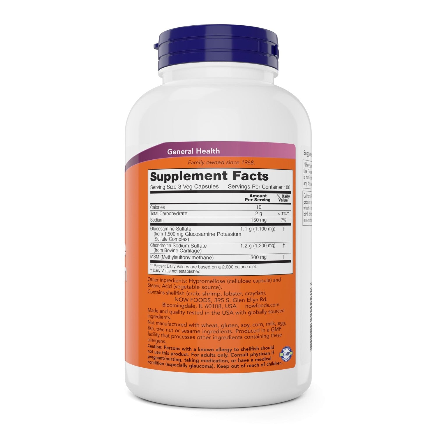Buy now Now Glucosamine & Chondroitin with MSM, 300 Capsules at indiglob india