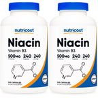 Nutricost Niacin (Vitamin B3) 500mg, 240 Capsules, with Flushing, GMO-Free | Gluten-Free