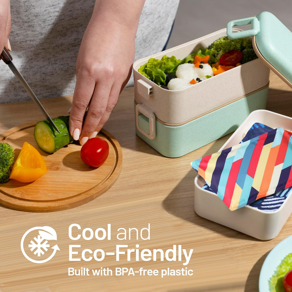 Reusable Ice Packs for Lunch Box and Coolers, Soft Flexible BPA Free 2 Pack