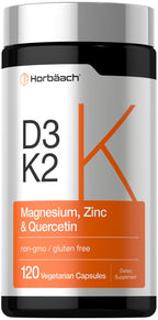Horbäach Vitamin D3 K2 | 5000 IU D3 | 120 Capsules