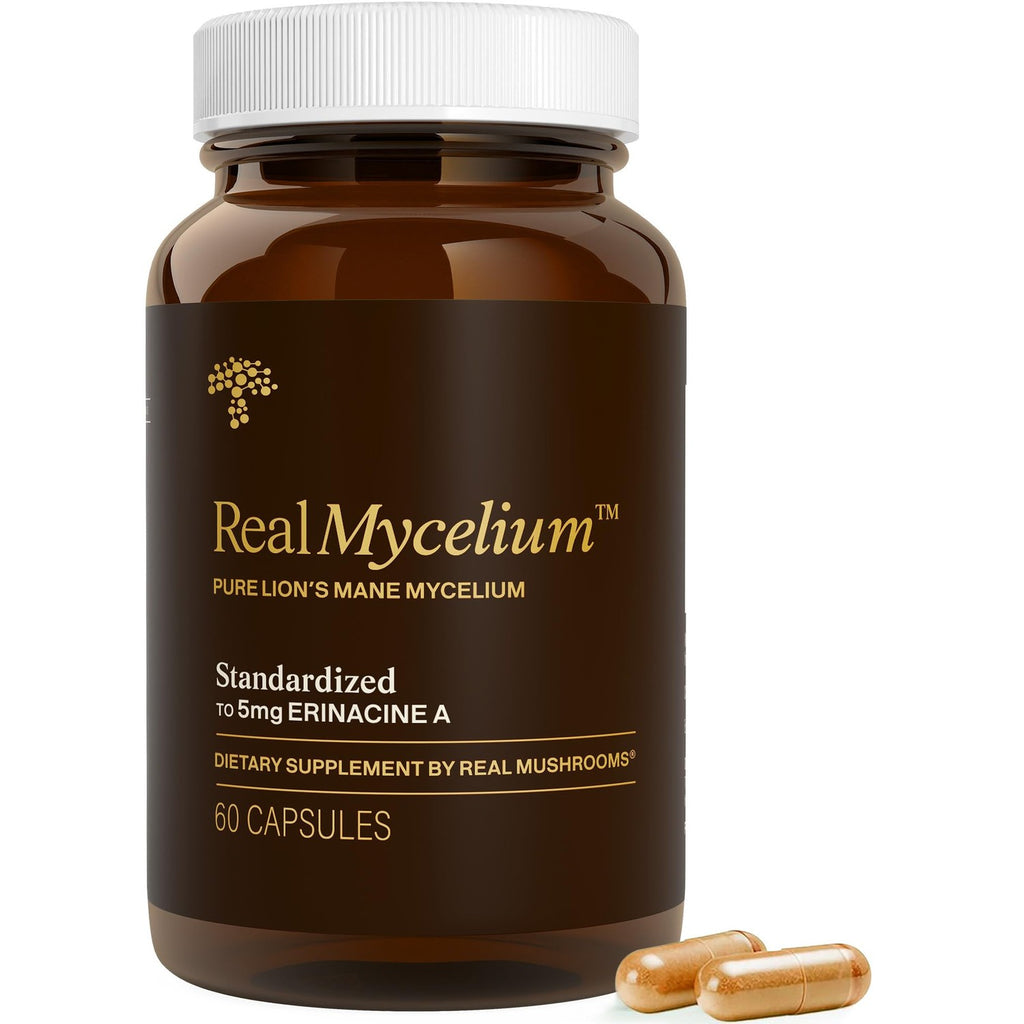 Real Mushrooms Lion's Mane Capsules, Brain, Focus and Cognition, 120ct | Organic Lion's Mane Extract for Wellness, Focus, Clarity Support, Vegan Non-GMO Powder, Daily Use, Verified Beta Glucans