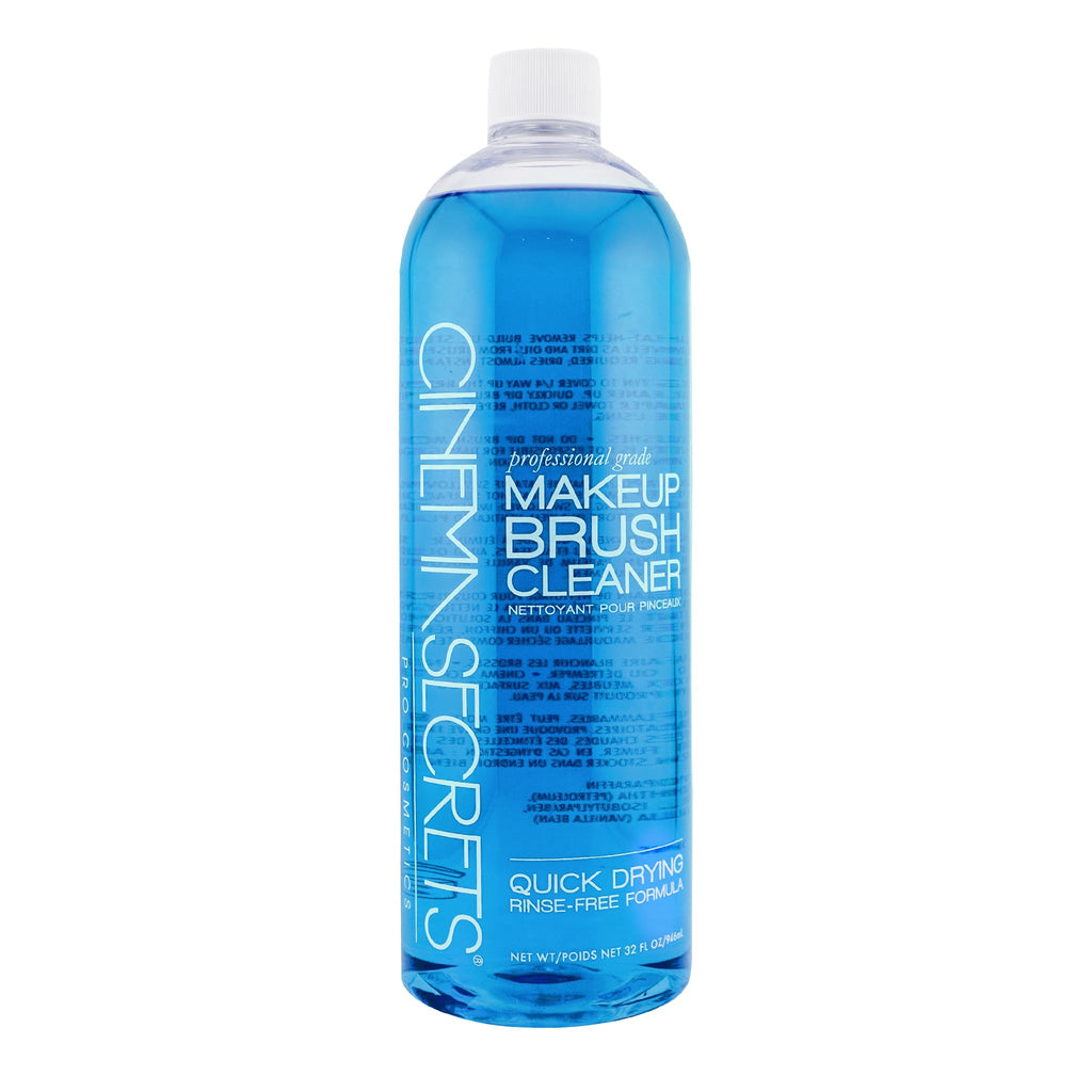 Cinema Secrets Original Blue Vanilla Makeup Brush Cleaner Solution - Professional Cleanser for Makeup Brushes - Quick-Drying, Rinse-Free Formula - Removes Stubborn Waterproof Make Up (16 fl oz)