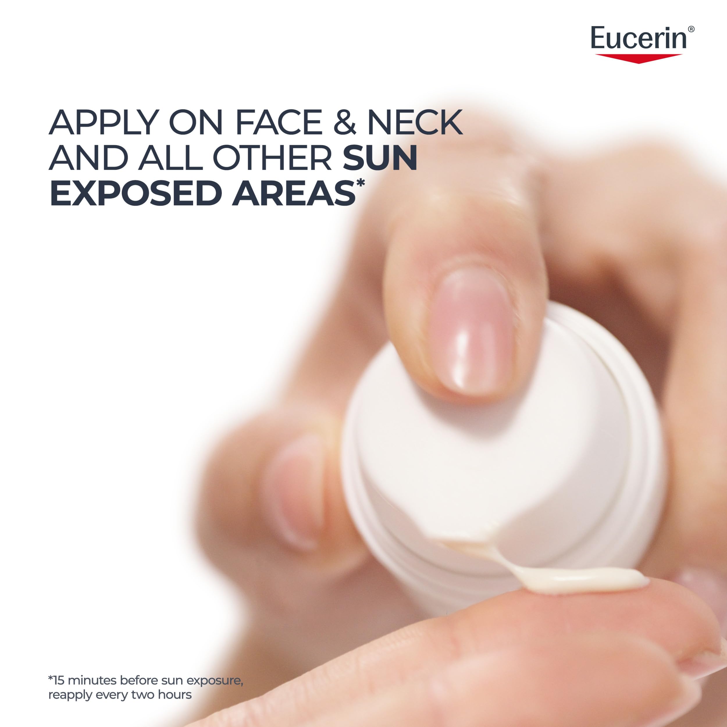 Eucerin Sun Age Defense Face Sunscreen Lotion SPF 50, 2.5 FL OZ | Face Sunscreen SPF 50 with Hyaluronic Acid for Age Defense, Invisible Finish, Hypoallergenic, Non-Comedogenic, Fragrance Free