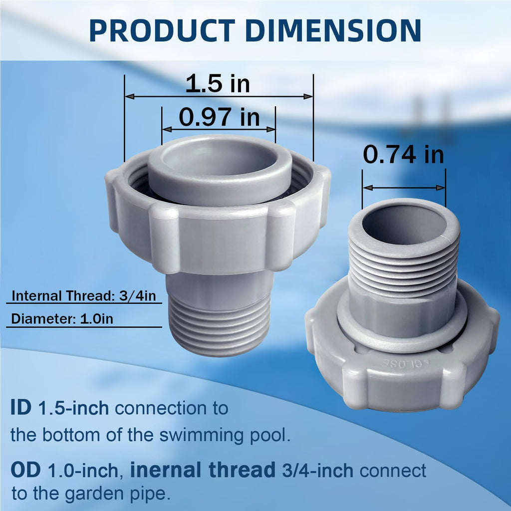 Pool Drain Fitting Connects fits for Coleman Pools