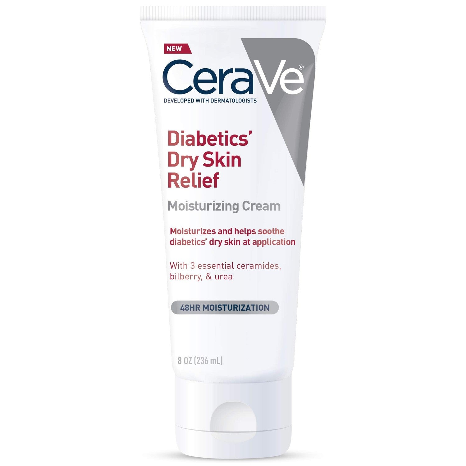 CeraVe Diabetics Dry Skin Moisturizing Cream, Urea Face & Body Lotion, 8oz | Fast-Absorbing Skin Care Formula with Ceramides and Antioxidants Provides 48-Hour Hydration To Soothe Diabetics' Dry Skin
