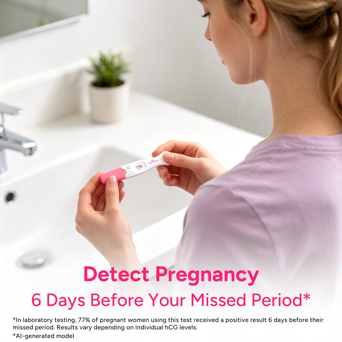 easy@Home Early Pregnancy Test: 6 Days Sooner Result* 10 MIU/mL Sensitivity