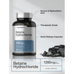 Horbäach Betaine HCl 1200mg | 180 Capsules