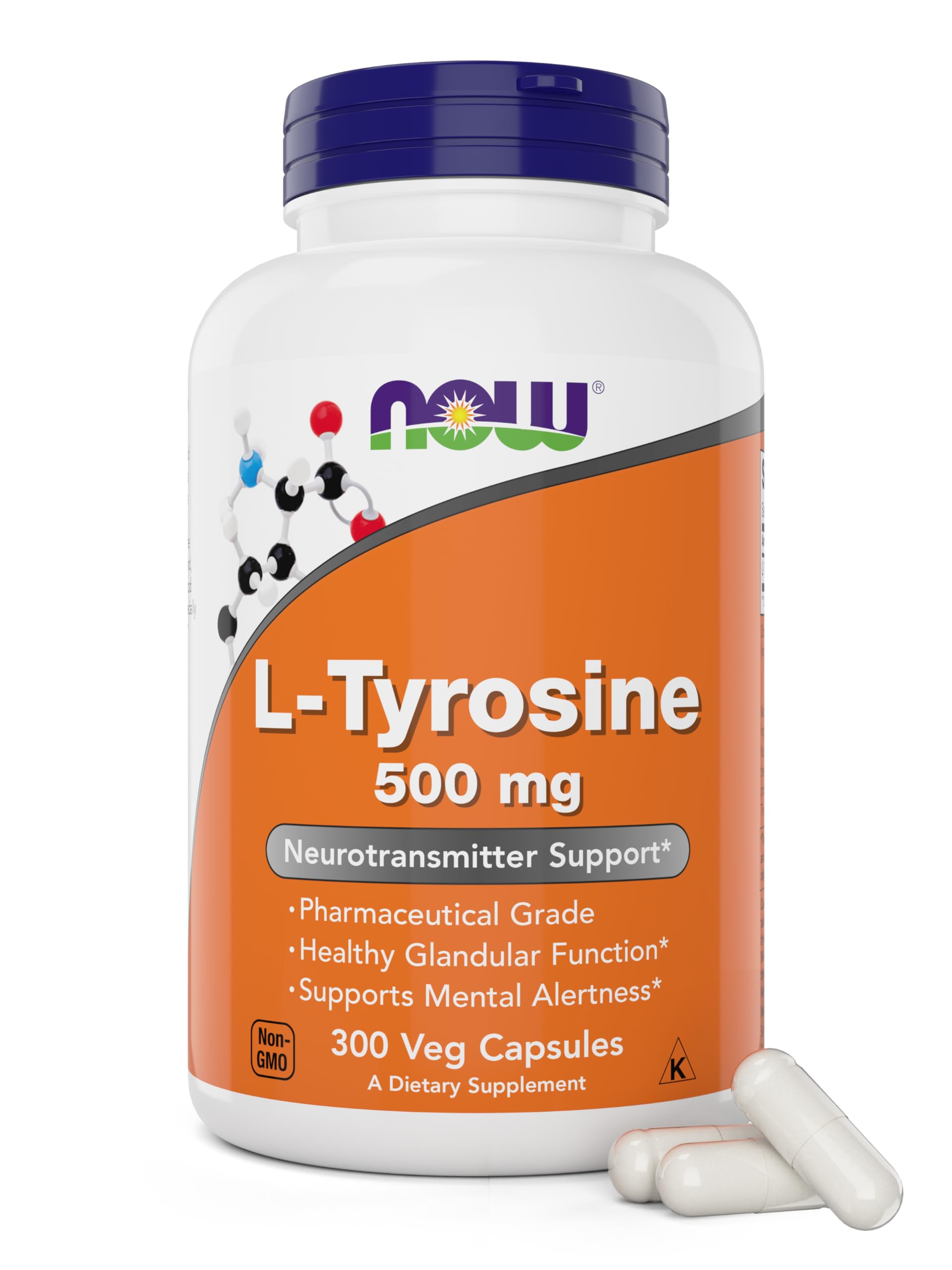 Buy now Now Foods L-Tyrosine 500mg, 300 Capsules - Non GMO - Supports Mental Alertness - 500 mg Caps - Free Form Supplement at indiglob india