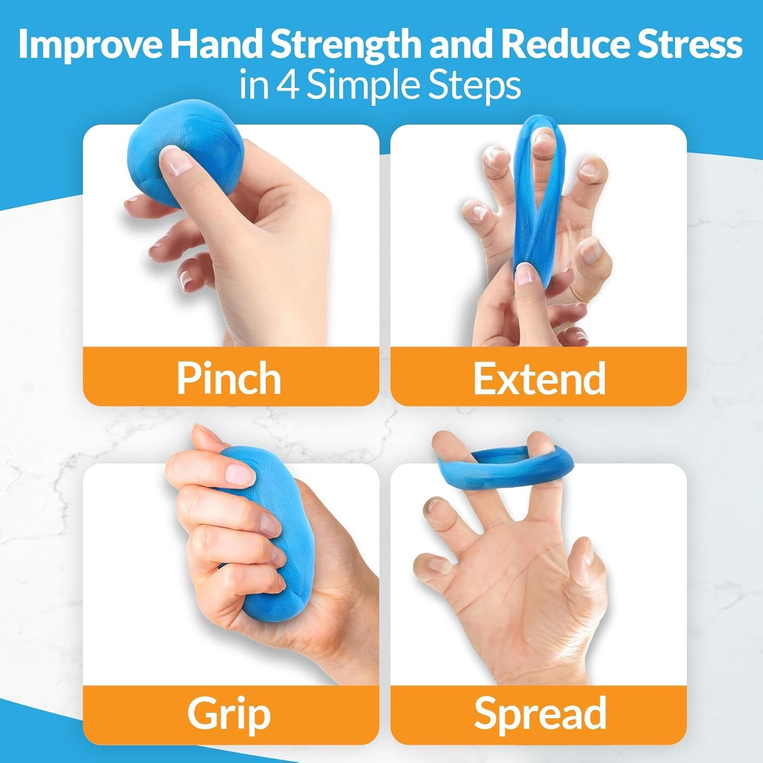 Buy now FlintRehab Therapy Putty for Kids & Adults (4 Pack, 3 Oz Each) - Putty for Hand Therapy, Fidgeting & Stress Relief - Non-Toxic Resistive Exercise Putty to Improve hand strength - Set of 4 Strengths at indiglob india