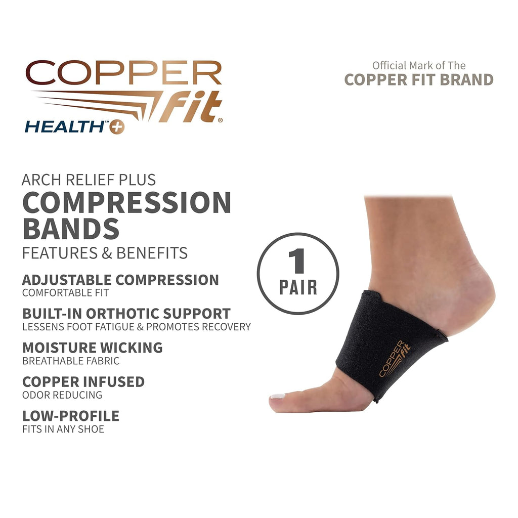 Buy now Copper Fit CFACBP Health Unisex Arch Relief Plus with Built-In Orthotic Support, Black at indiglob india