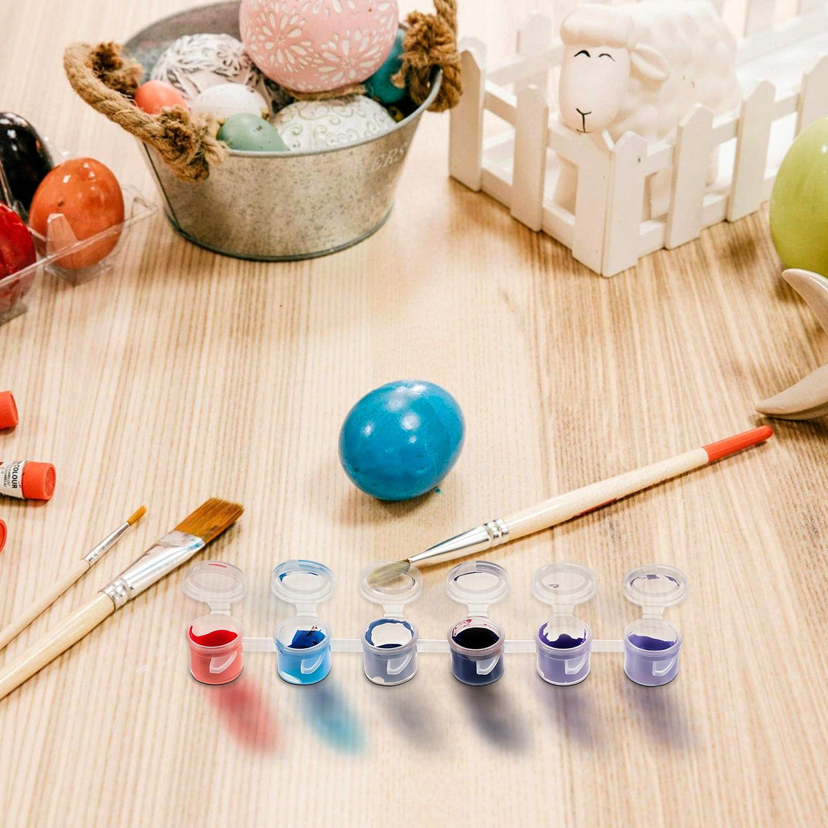 120-Piece Empty Paint Pots, 20 Strips Mini Paint with Lid Acrylic Paints Containers Painting Arts Crafts Supplies for Classrooms Schools Paintings Art Festivals(3 ml/0.1 oz)