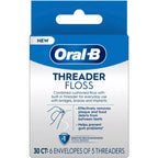 Buy now Oral-B Threader Floss, 30-Count: 6 envelopes of 5 threaders (Value Pack of 3) at indiglob india