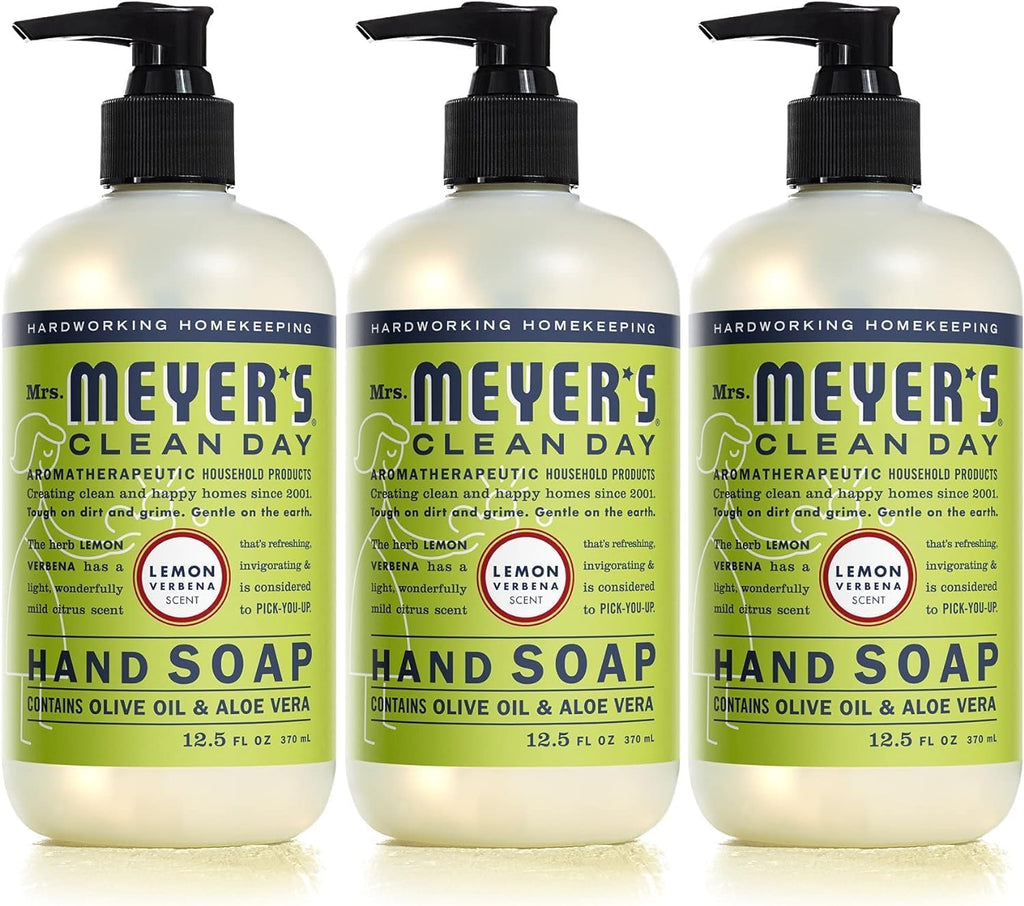Buy now MRS. MEYER'S CLEAN DAY Liquid Hand Soap, Cruelty-Free Hand Wash Made with Essential Oils, Lemon Verbena Scent, 12.5 Oz (Pack of 3) at indiglob india