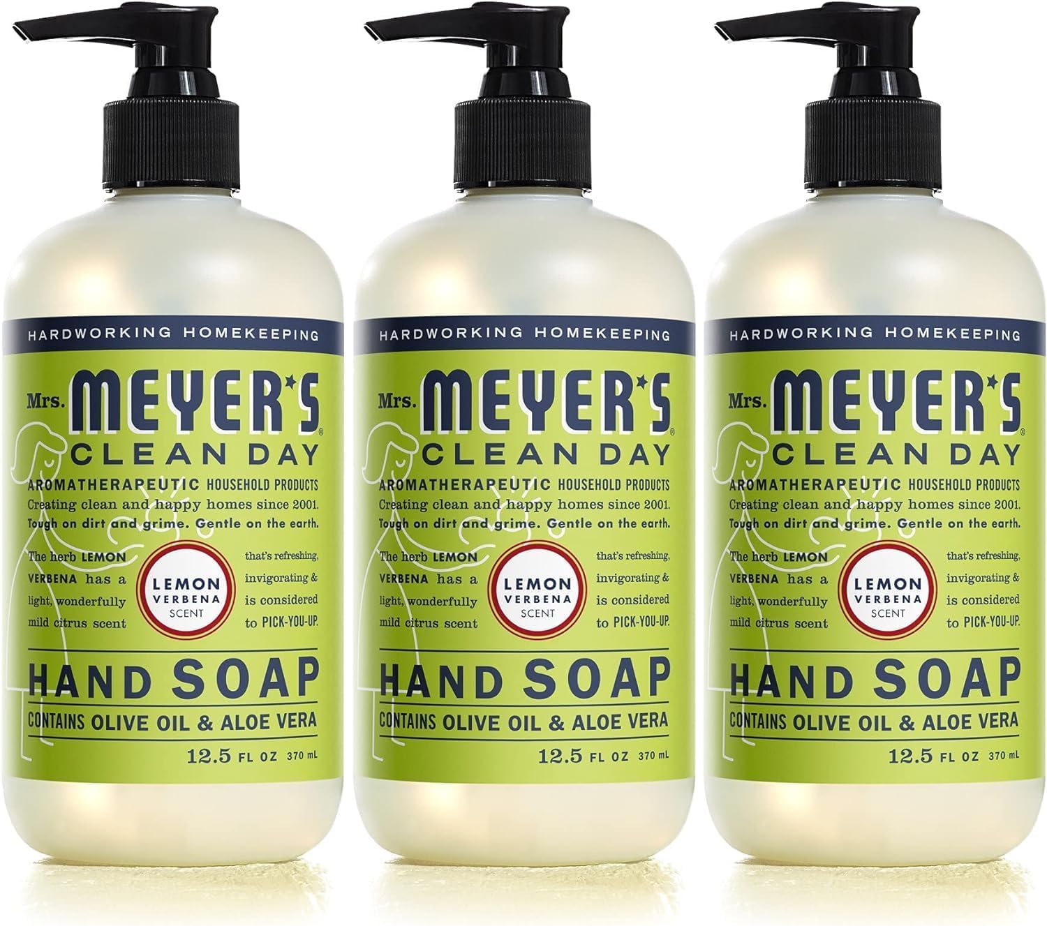 Buy now MRS. MEYER'S CLEAN DAY Liquid Hand Soap, Cruelty-Free Hand Wash Made with Essential Oils, Lemon Verbena Scent, 12.5 Oz (Pack of 3) at indiglob india