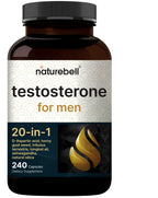 NatureBell Testosterone for Men, 240 Capsules | 20-in-1 Mens Health Complex with D-Aspartic Acid, Horny Goat Weed, Tribulus, Tongkat Ali, Saw Palmetto, Ashwagandha, L-Citrulline, & Creatine*