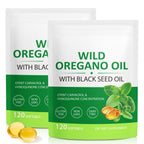 Oil of Oregano Softgels 6000mg, 120 Count | 2 in 1 Formulated with Black Seed Oil 200mg, Oregano Oil Capsules, High Carvacrol & Thymoquinone for Immune Support | Non-GMO, Gluten-Free