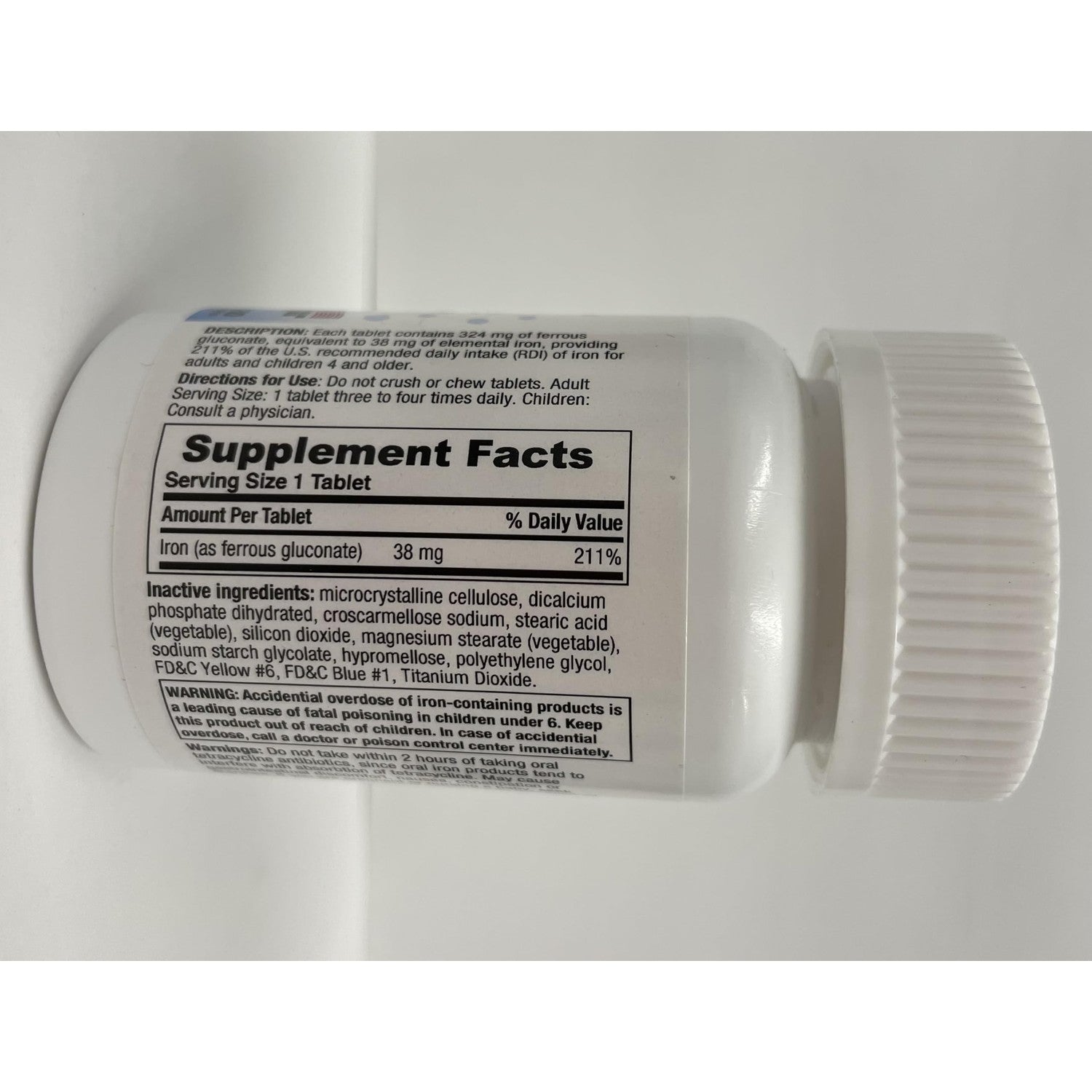 Puregen Labs Ferrous Gluconate 324 mg [High Potency] Iron Supplement, Gentle on Stomach - 100 Tablets