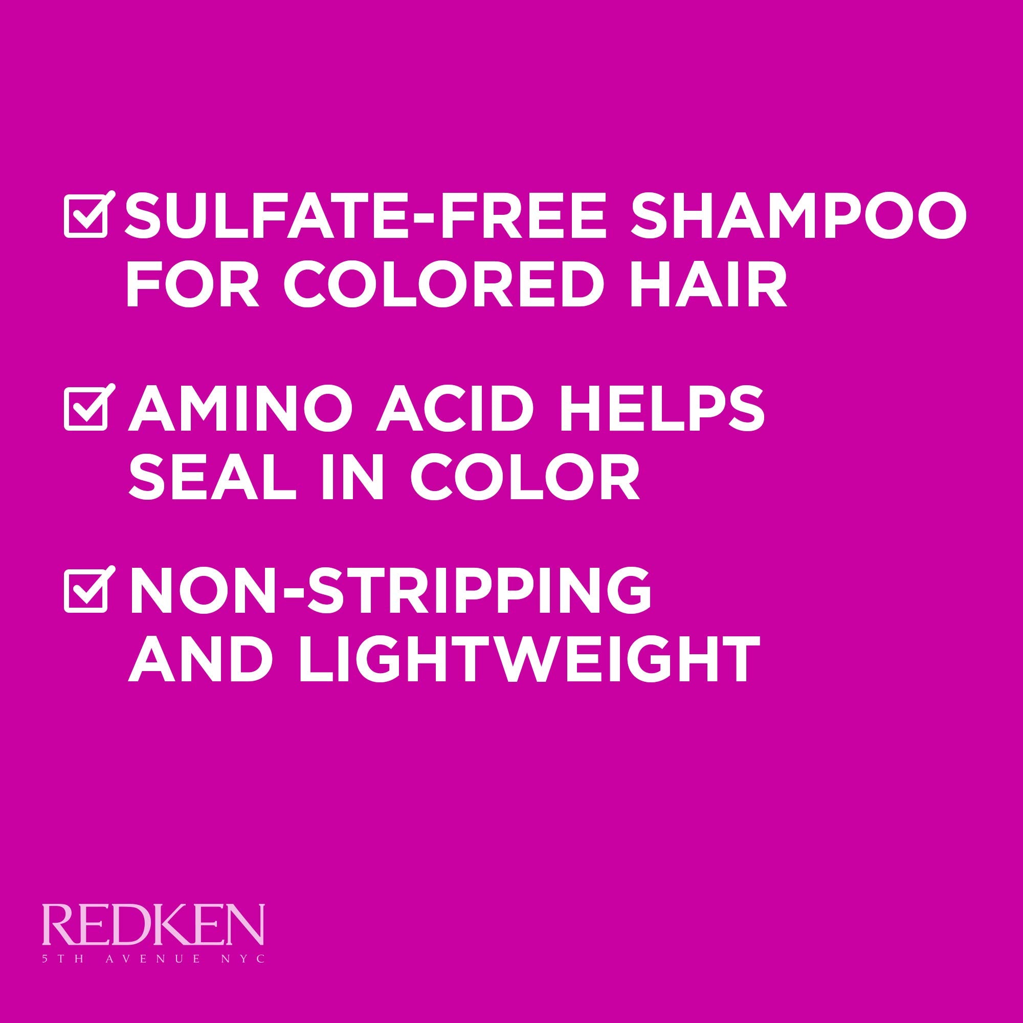 Redken Color Extend Magnetics Shampoo For Color-Treated Hair - Gently Cleanses & Protects Color, With Amino Acid, Sulfate-Free Shampoo