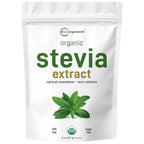 Micro Ingredients Pure Organic Stevia Extract Powder, 4 oz, No Additives | 706 Servings, Stevia Green Leaf Reb-A, Sugar-Free 0 Calories, Natural Sweetener, Sugar Substitute, Keto & Vegan Friendly