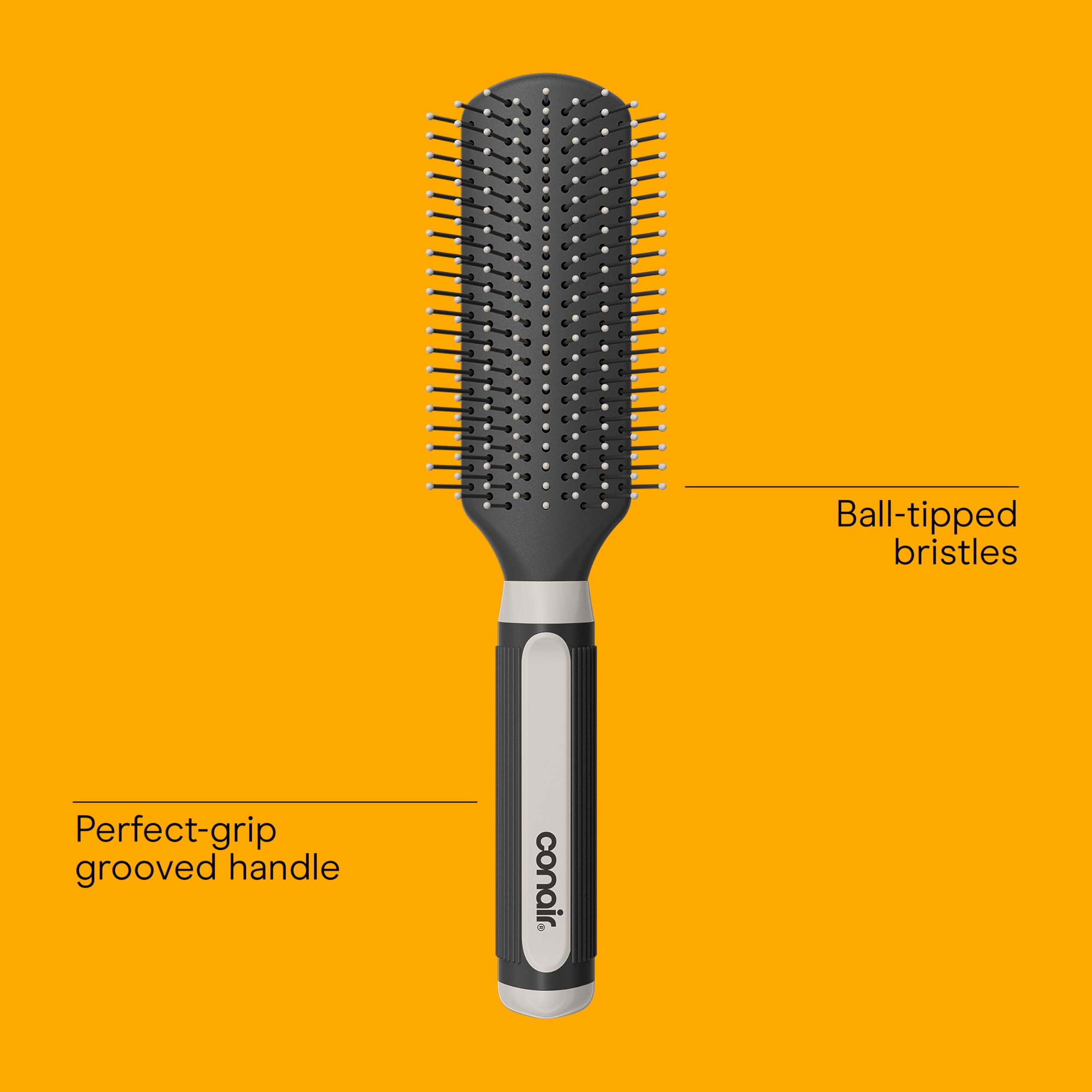Conair Salon Results Detangling Hairbrush Set, 3-Pack Brushes for Men and Women, All Hair Types and Lengths with Nylon Bristles