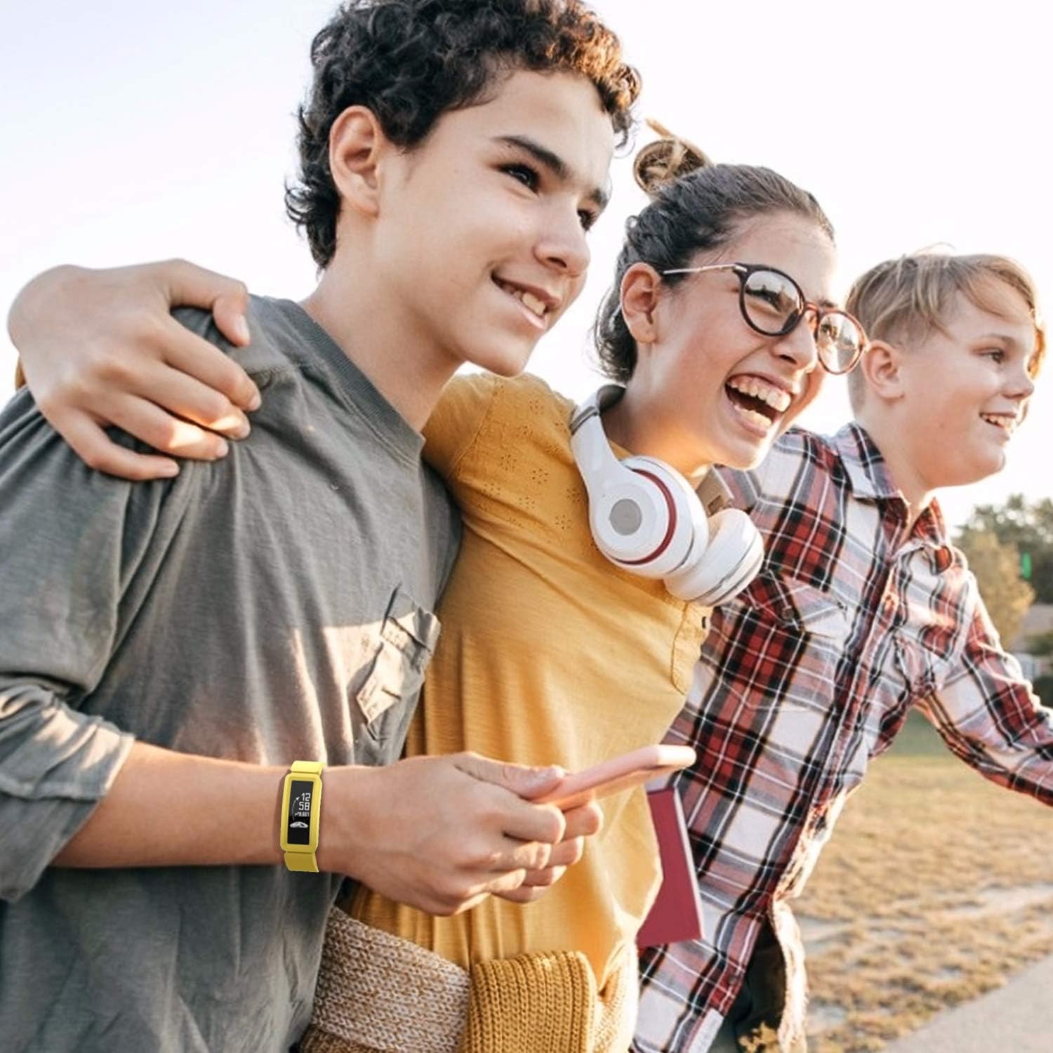 Buy now 6-Pack Bands Compatible with Fitbit Ace 2 Replacement Strap for Kids (Black, Night Sky, Neon Yellow, Gray, Green, Teal) at indiglob india