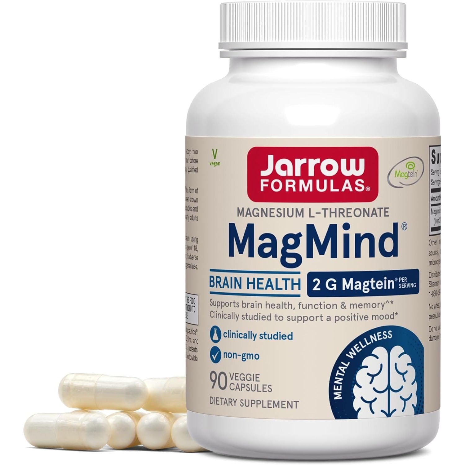 Buy now Jarrow Formulas MagMind - 90 Capsules - Includes Magnesium L-Threonate (Magtein) - Supports Brain Health & Function - 30 Servings at indiglob india