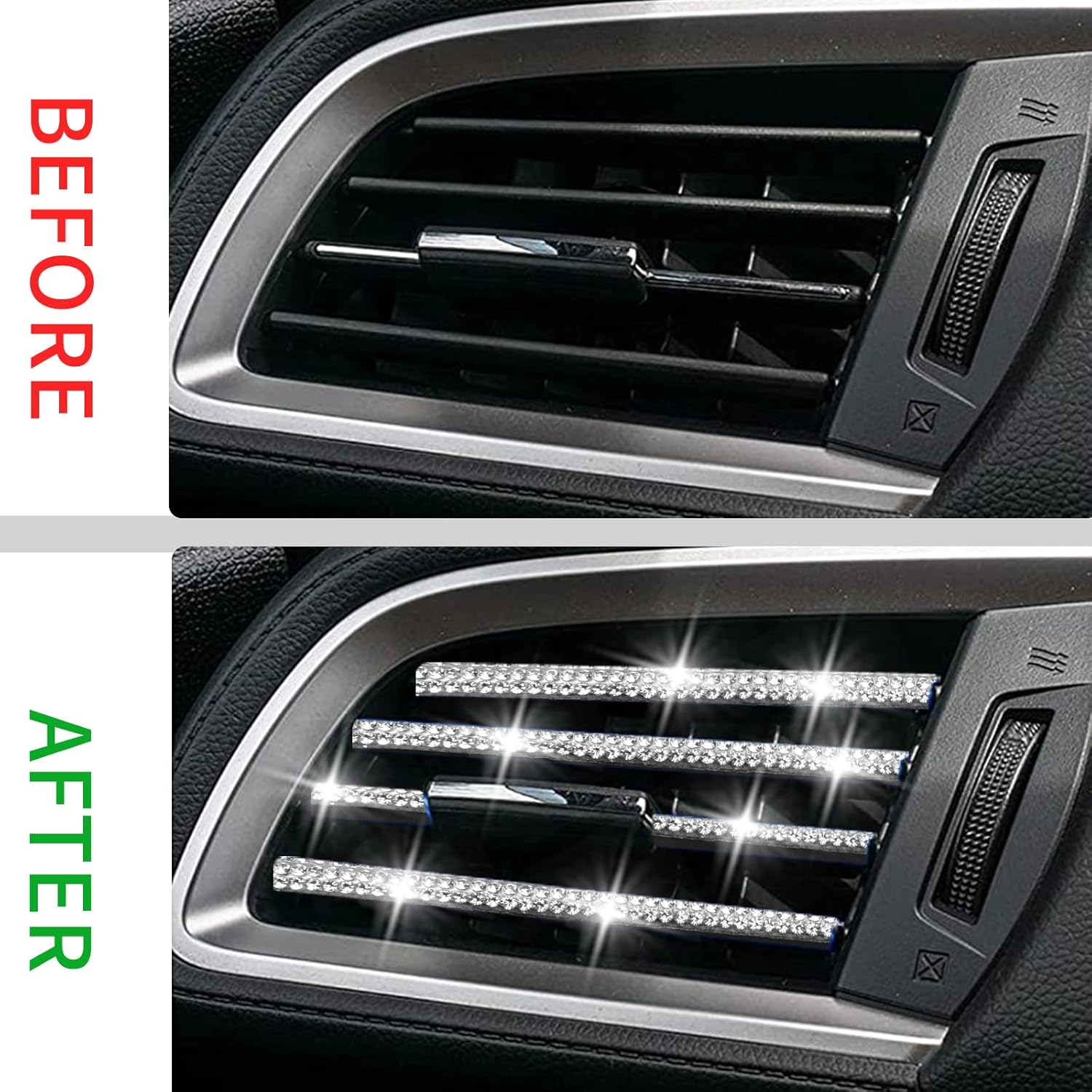 Buy now INSAUTO Bling Car Vent Outlet Trim,Bling Car Accessories for Women and Girls,10Pcs Rhinestone Car Air Conditioner Vent Decoration Strip(White) at indiglob india