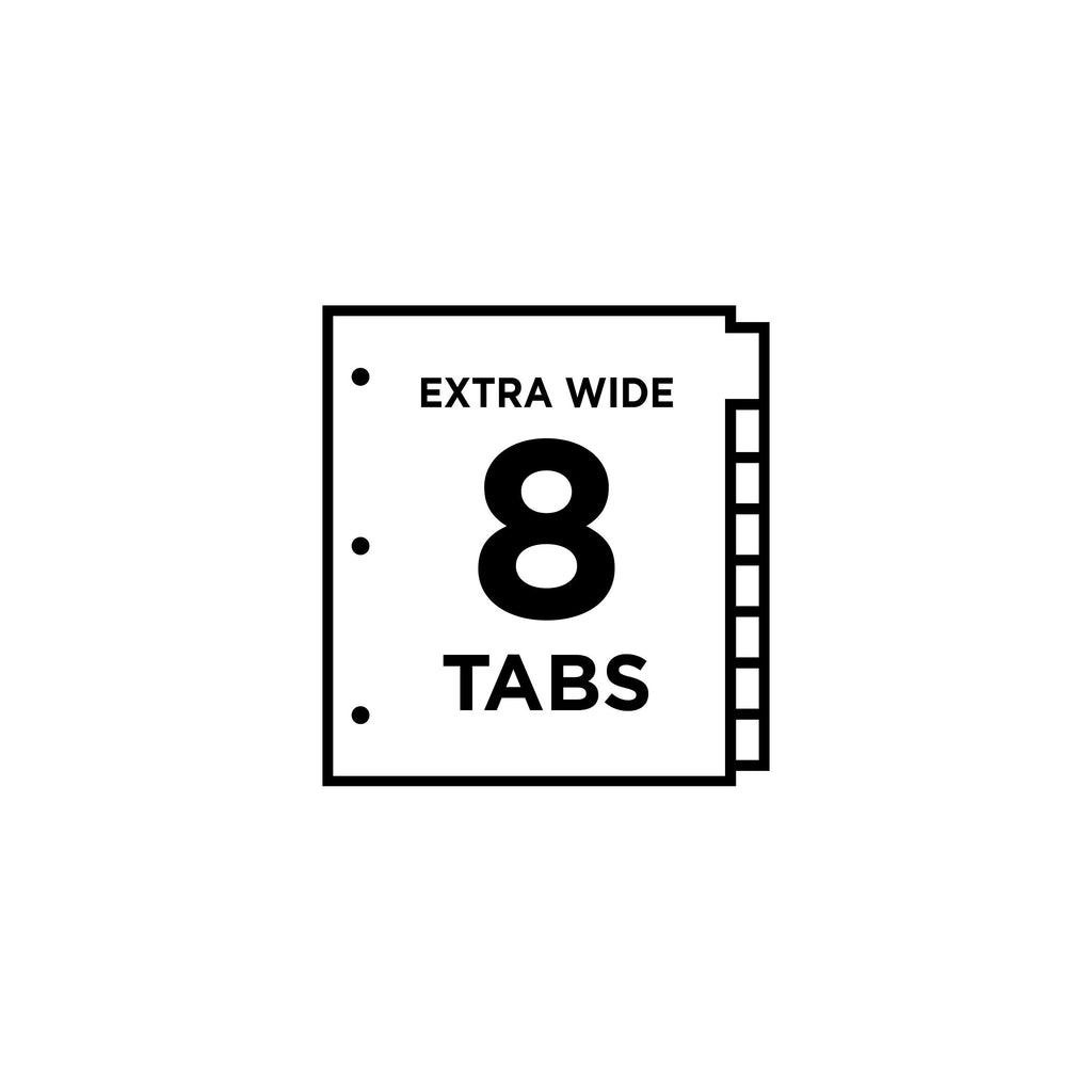 Avery® Paper Dividers, Insertable Big Tab™, 8-Tab, Color, 1 Set