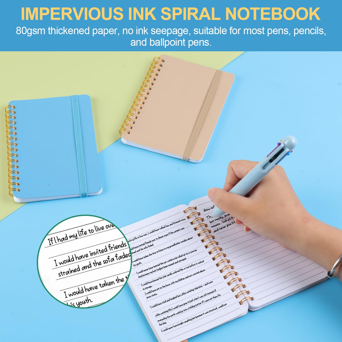 Azureal 6 PCS Small Spiral Notebook 4x6, Notebooks for Note Taking, Scheme Spiral Journal Notebook, Work Notebook Small Notebooks with Strap, Cute Notebooks for Women(Morandi Color)