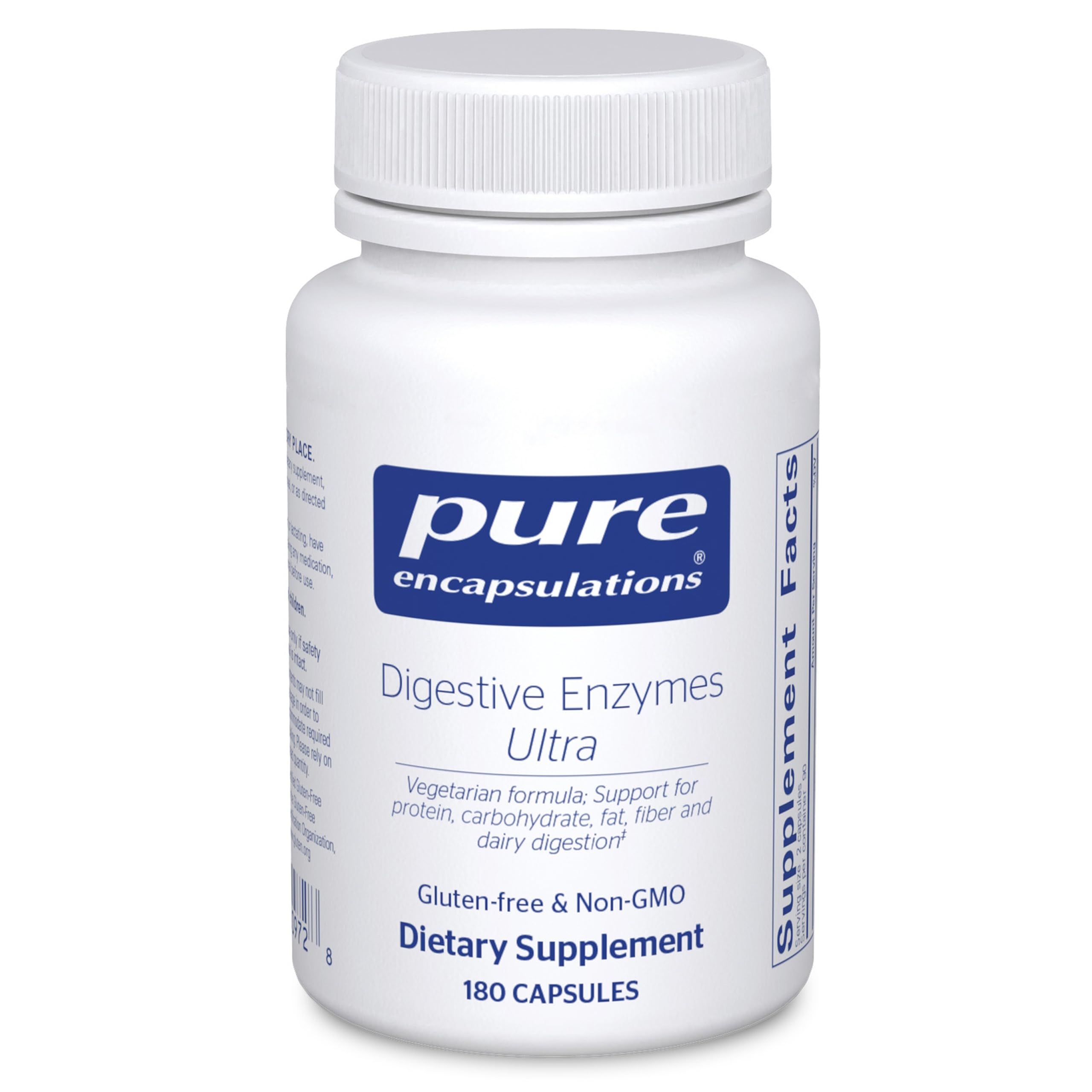 Pure Encapsulations Digestive Enzymes Ultra, 180 Counts | Vegetarian Digestive Enzyme Supplement to Support Protein, Carb, Fiber, and Dairy Digestion*
