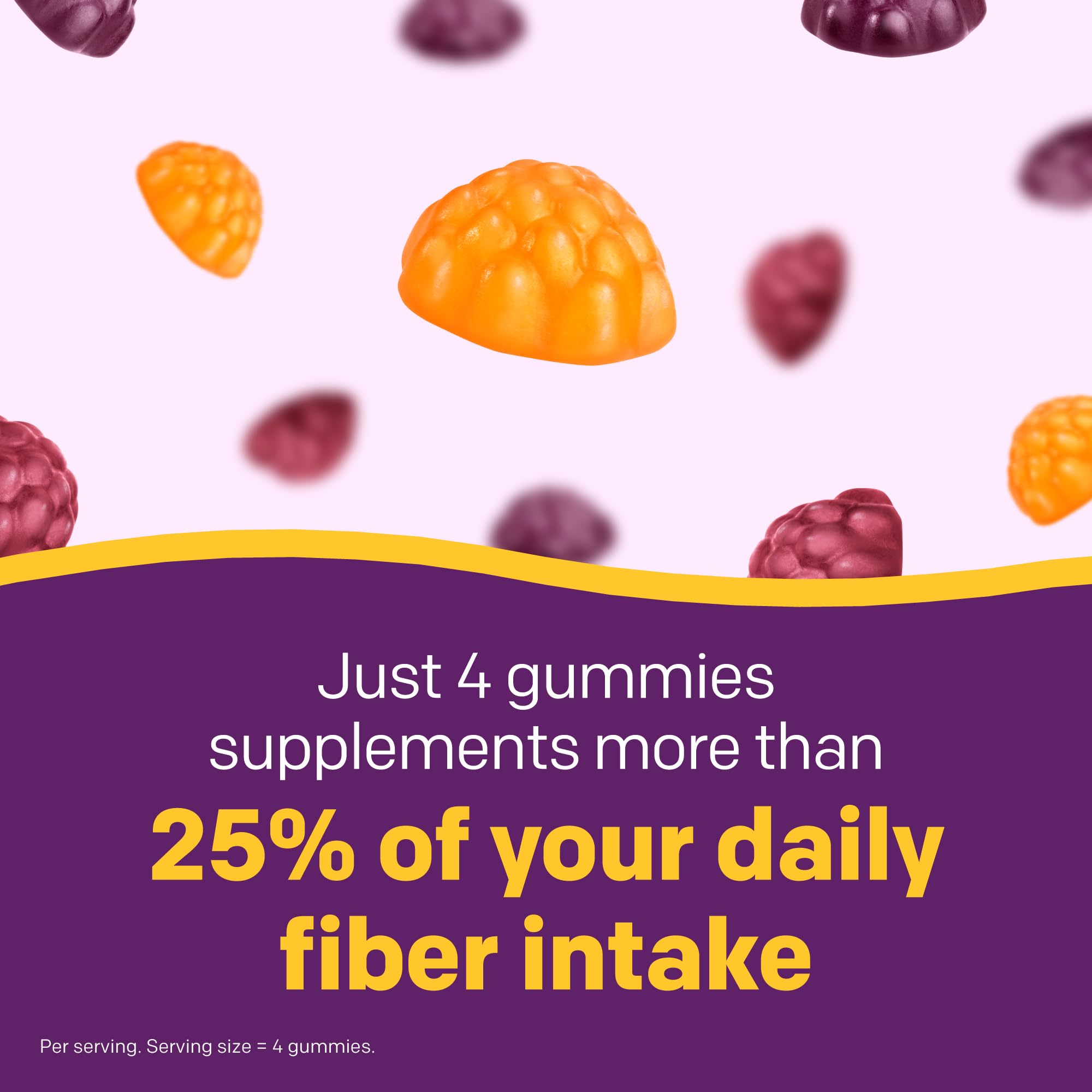 MiraFIBER Gummies, from The Makers of MiraLAX, 8g Per Serving, with B Vitamins, Metabolism Support, Gut Health for Men & Women, Prebiotic Fiber Gummies for Adults, Mixed Fruit Flavor 72Ct