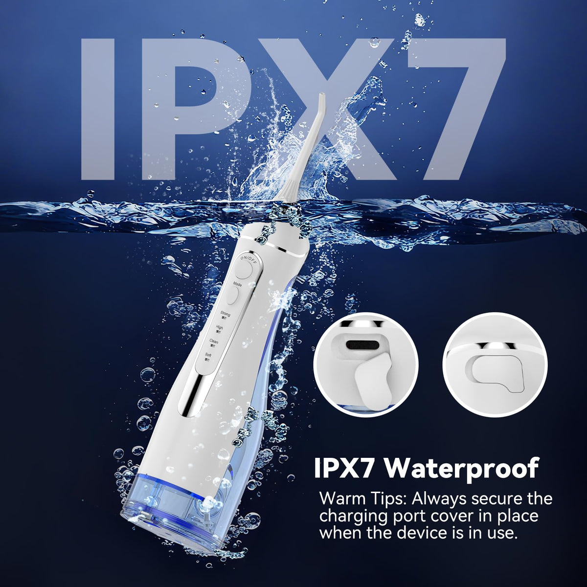 Water flossers for Teeth Pick, Portable Oral Irrigator Dental with 4 Modes 5 Jet Tips, IPX7 Rechargeable Water Tooth Flosser for Braces Sensitive Gum Care，300ml Tank for Home Travel Use