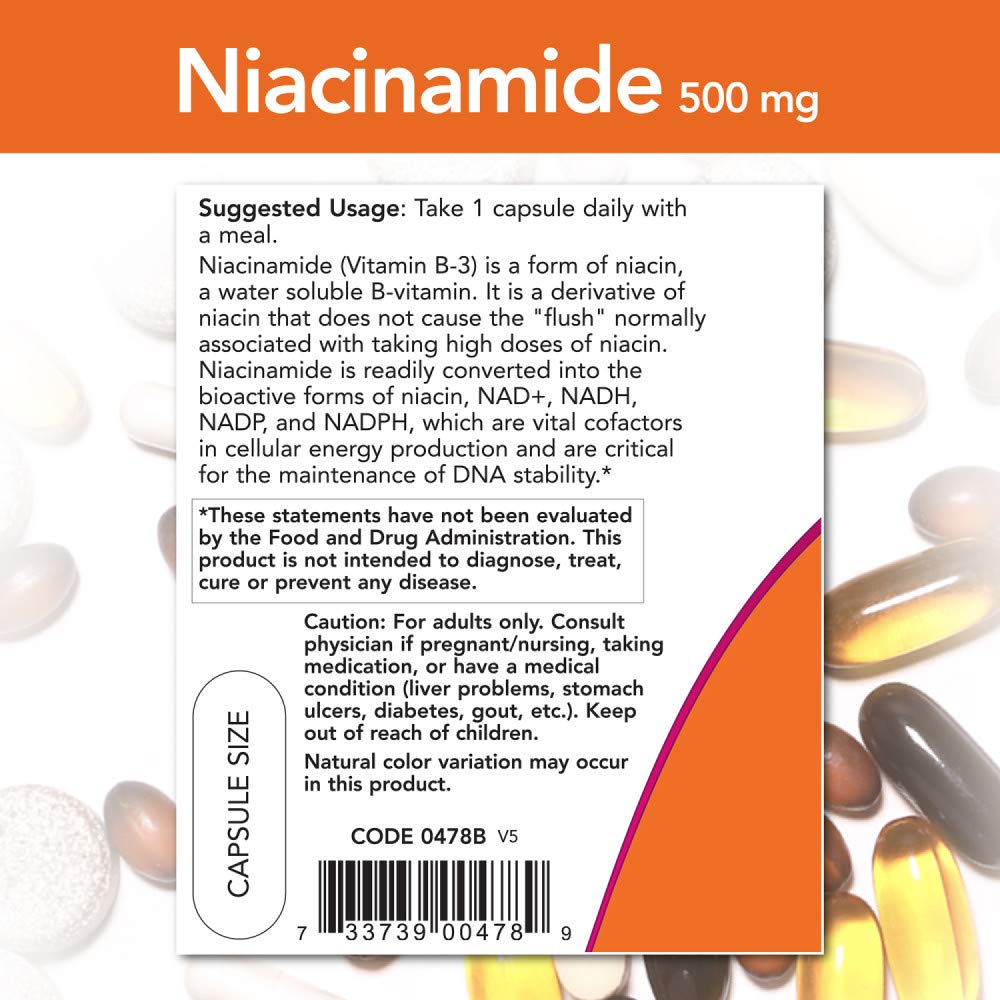 Buy now NOW Niacinamide 500mg,100 Capsules at indiglob india