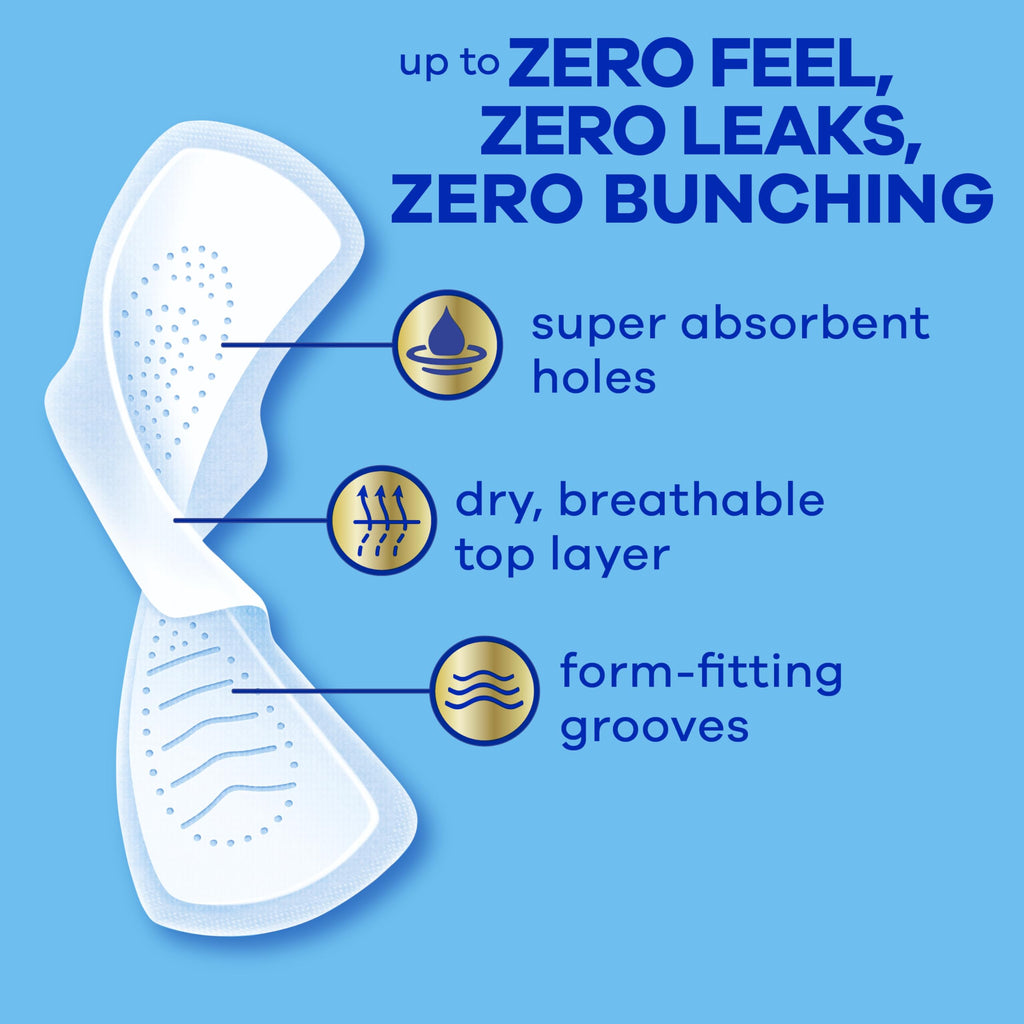 Always Infinity FlexFoam Pads for Women, Size 1, Regular Pad with Wings, Unscented, Up to Zero Feel, Zero Leaks, 60 Count