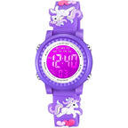 Buy now Venhoo Kids Watches 3D Cartoon Waterproof 7 Color Lights Toddler Wrist Digital Watch with Alarm Stopwatch for 3-10 Year Girls Little Child Purple Unicorn at indiglob india