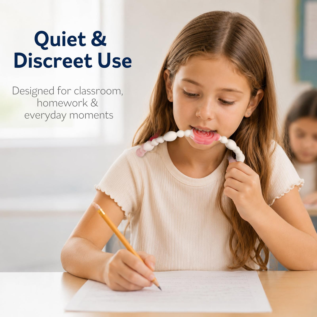 Chew Necklaces for Sensory Kids & Toddlers, 2 Pack One Piece Fidget Chewlry