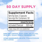 Buy now Charcocaps Fast Acting Gas Relief for Bloating & Flatulence, Drug Free Detoxifying Activated Charcoal Formula, 100 Capsules, 30 Day Supply, Pink at indiglob india