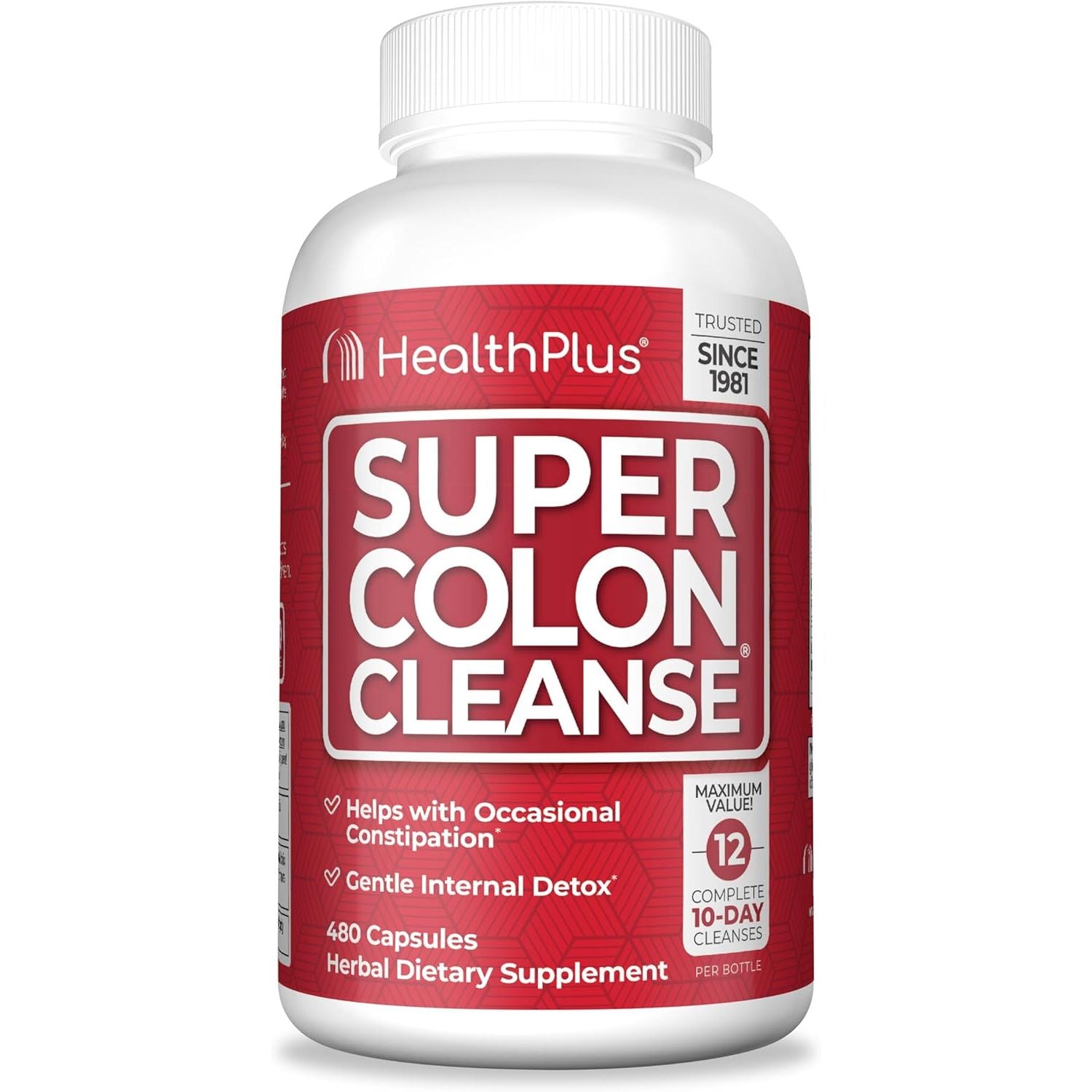 Buy now Health Plus Super Colon Cleanse 15 Day Supply of Gentle Gut Cleanse Detox, Psyllium Husk, Probiotics for Constipation Relief & Digestive Support, 60 Capsules 480 Count (Pack of 1) at indiglob india