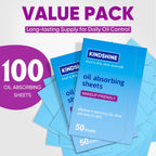 KINESHINE 100Pcs High-Performance Oil Absorbing Sheets for Face | Makeup Friendly, Oil Blotting Sheets for Face, Blotting Papers for Oily Skin, Travel-Friendly, Suitable for men & women