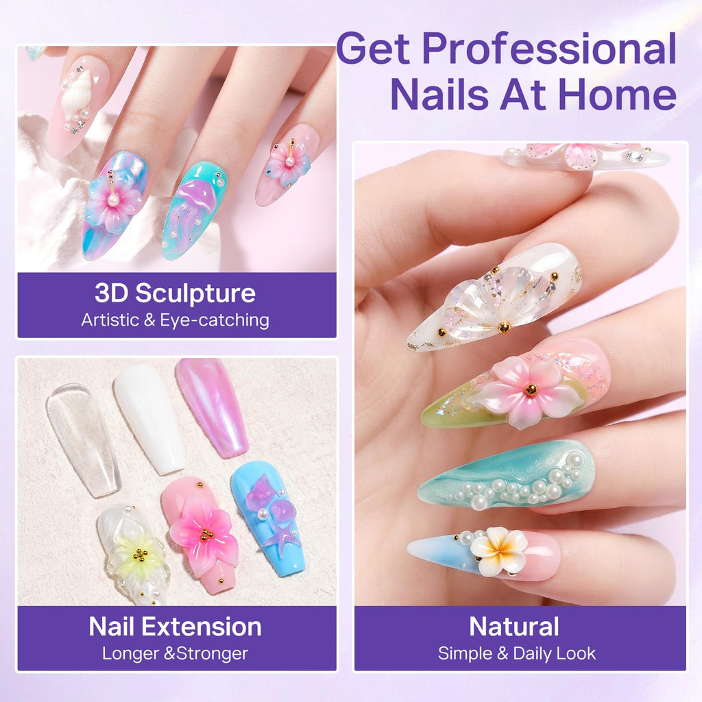 MIZHSE 3D Sculpting Gel for Nail Art, 2P: Authentic gel for artistic nail designs, ensuring longer-lasting, professional-quality results.